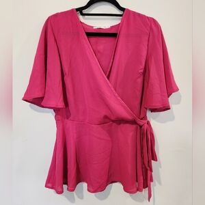 Miami Pink Satin Blouse